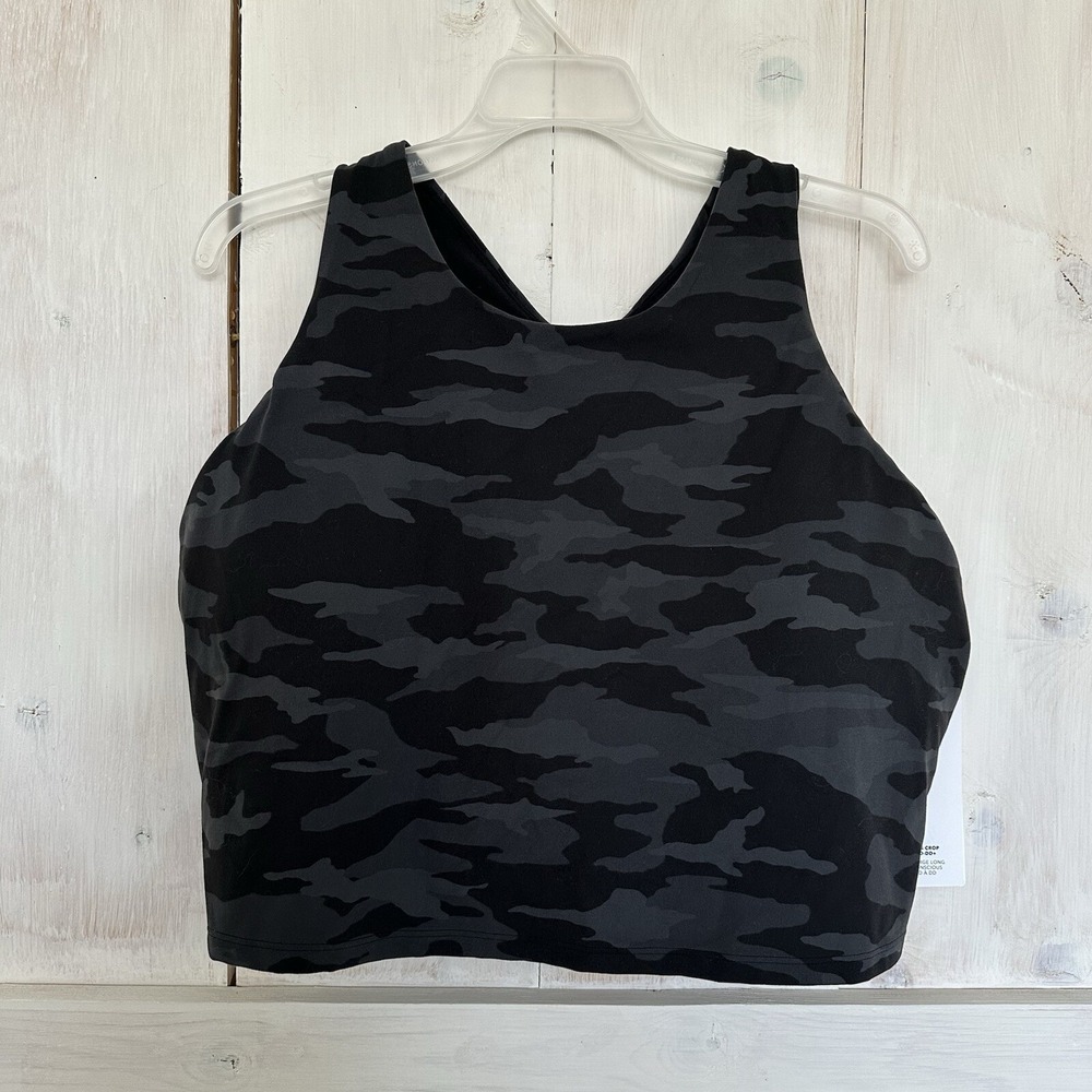 NEW ATHLETA Black Camo D-DD Cup Conscious Crop Yoga & Fitness‎ Tank Top Size 2X